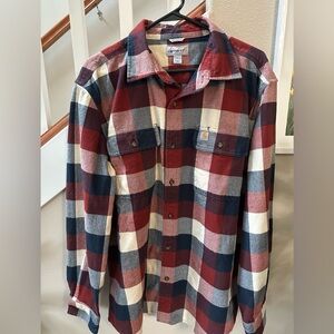 Carhartt Men’s Hubbard Heavy Multicolor Cotton Plaid Shirt in Large